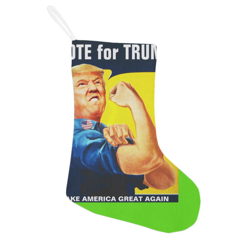 Donald Trump Rosie The Riveter 2016 Build A Wall Holiday Stocking | Artistshot