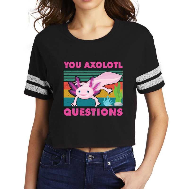 You Axolotl Questions Graphic Walking Fish Scorecard Crop Tee by Min09 | Artistshot