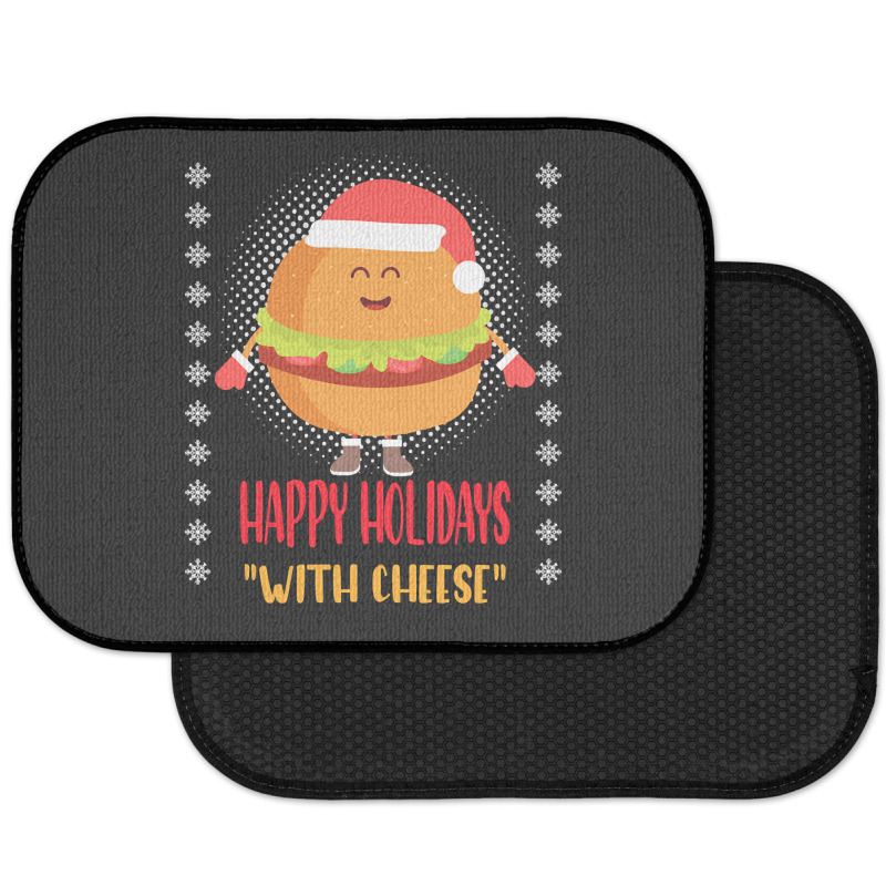 Trending Happy Holidays With Cheese Shirt Christmas Cheeseburger Gift- Rear Car Mat | Artistshot