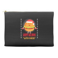 Trending Happy Holidays With Cheese Shirt Christmas Cheeseburger Gift- Accessory Pouches | Artistshot