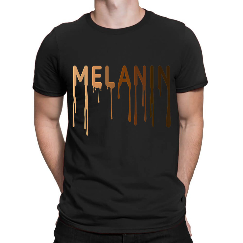 Unique Hand Drawn Melanated Drippin Paint Melanin Blm Bhm T-shirt | Artistshot