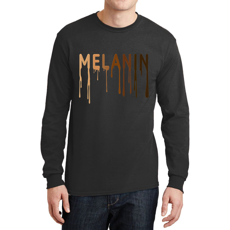 Unique Hand Drawn Melanated Drippin Paint Melanin Blm Bhm Long Sleeve Shirts | Artistshot