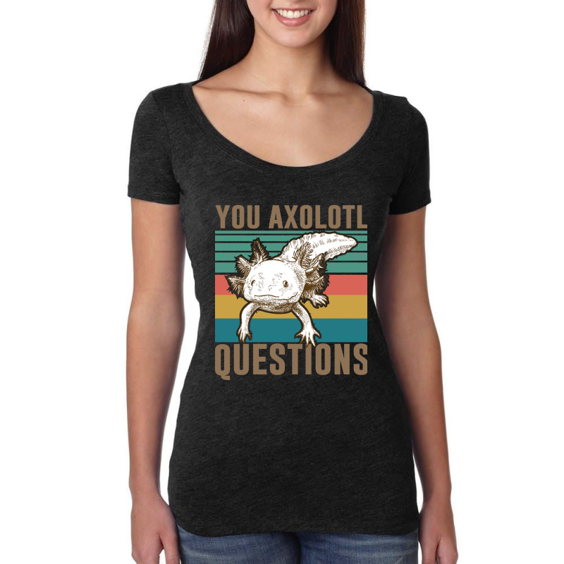 You Axolotl Questions-mwwss Women's Triblend Scoop T-shirt by Min09 | Artistshot