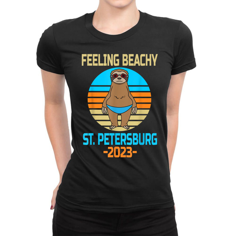 Funny St. Petersburg Vacation 2023   Fun Sloth T Shirt Ladies Fitted T-Shirt by marge3nstbo | Artistshot