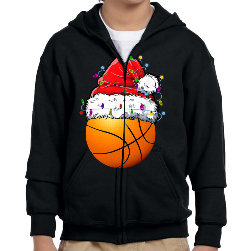 Basketball Santa Christmas Pajamas Sport Boys Men Funny Xmas Youth Zipper Hoodie by Davidartist | Artistshot