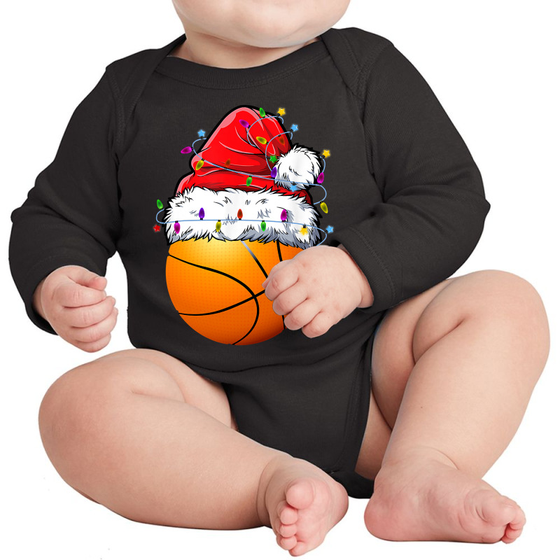 Basketball Santa Christmas Pajamas Sport Boys Men Funny Xmas Long Sleeve Baby Bodysuit by Davidartist | Artistshot