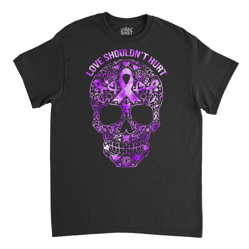 Sugar Skull Calavera Domestic Violence Awareness T Shirt Classic T-shirt by dorman | Artistshot