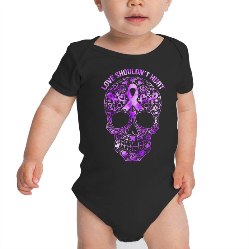 Sugar Skull Calavera Domestic Violence Awareness T Shirt Baby Bodysuit by dorman | Artistshot