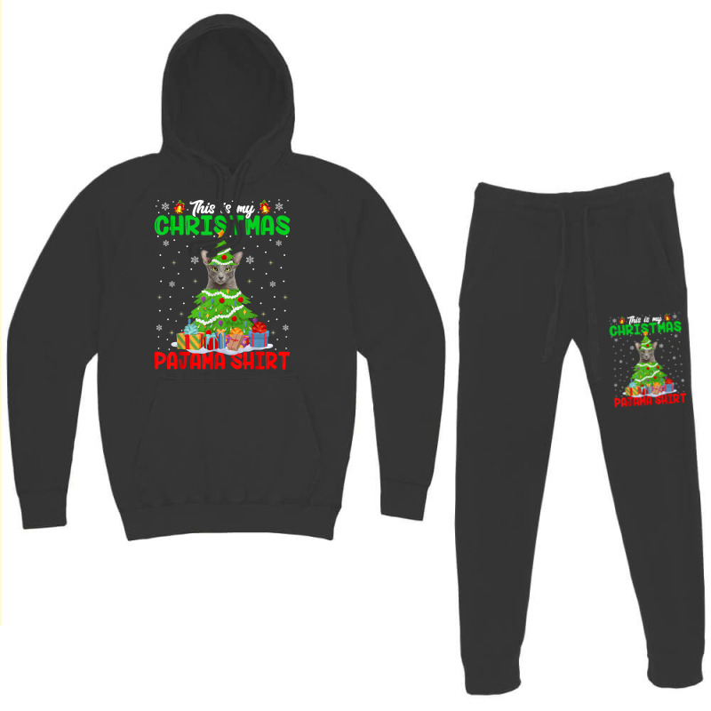 Funny Oriental Cat Lover This Is My Christmas Pajama Xmas T Shirt Hoodie & Jogger Set | Artistshot