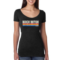 Vintage 70s 80s Style Boca Raton Fl Women's Triblend Scoop T-shirt | Artistshot