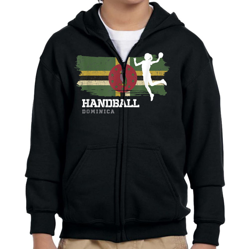 Handball Player Dominica Flag Sports Womens Handball T Shirt Youth Zipper Hoodie by lavenakf44f | Artistshot