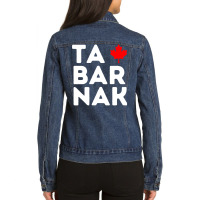 Tabarnak French Canadian Language Flag Canada Maple Leaf Pullover Hood Ladies Denim Jacket | Artistshot