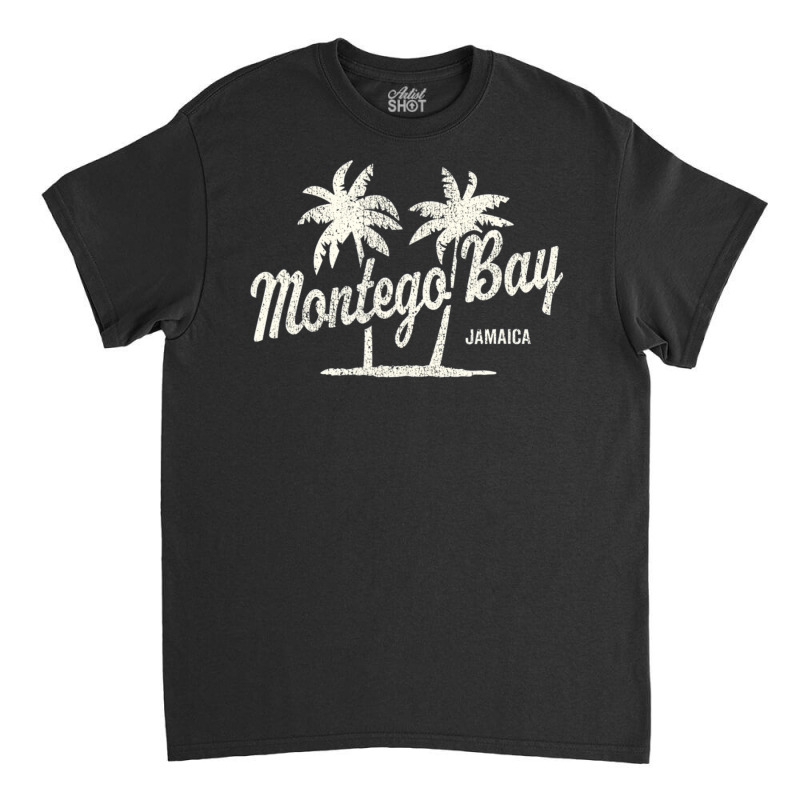 Montego Bay Jamaica Vintage 70s Palm Trees Classic T-shirt by michaelyounger19 | Artistshot