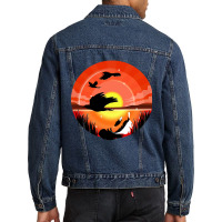 Trending Beautiful Birds In Sunset Men Denim Jacket | Artistshot