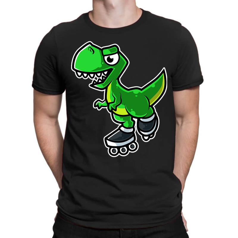 Dinosaur Tyrannosaurus Rex Retro Roller Skate Graphic T-Shirt by macklinsampson | Artistshot