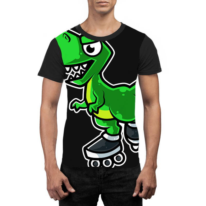 Dinosaur Tyrannosaurus Rex Retro Roller Skate Graphic Graphic T-shirt by macklinsampson | Artistshot