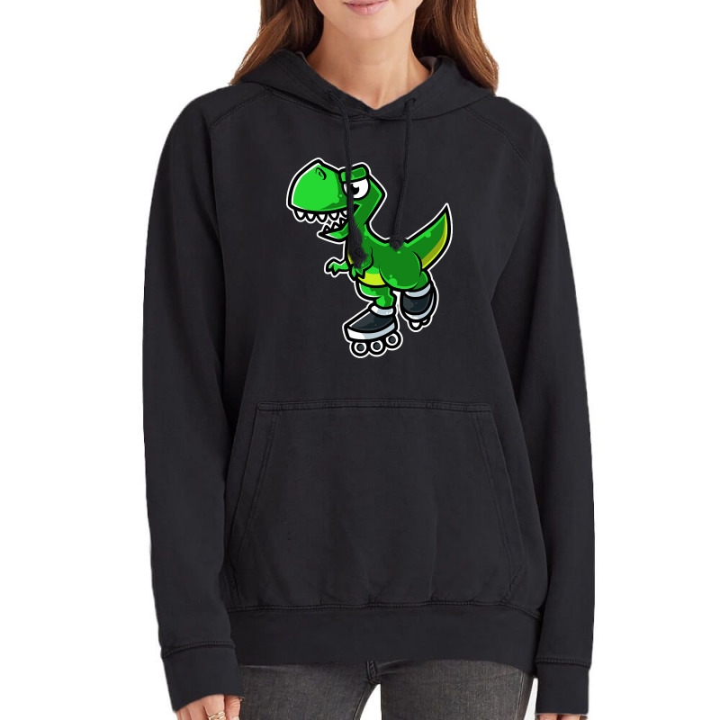 Dinosaur Tyrannosaurus Rex Retro Roller Skate Graphic Vintage Hoodie by macklinsampson | Artistshot