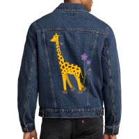 Trending Funny Roller Skating Giraffe Men Denim Jacket | Artistshot