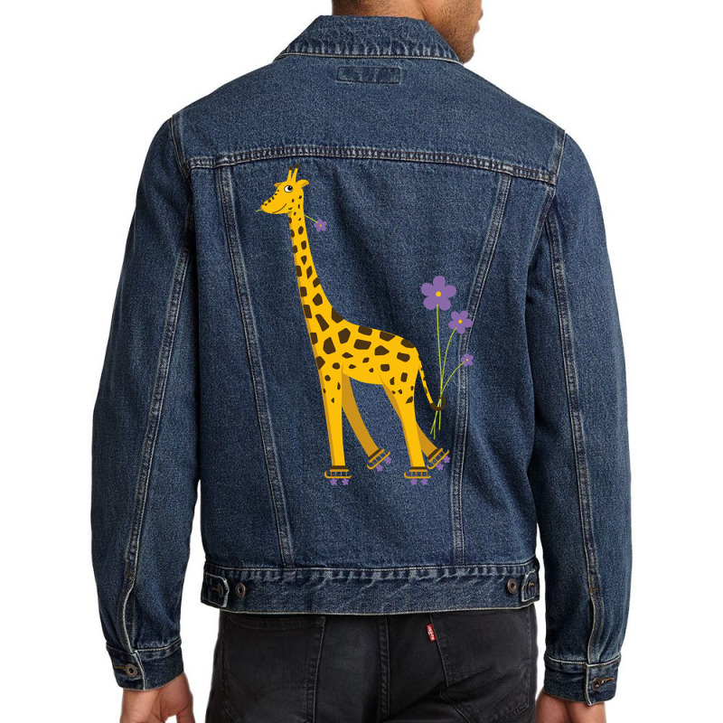 Trending Funny Roller Skating Giraffe Men Denim Jacket by seifertmurryq3jmxs | Artistshot