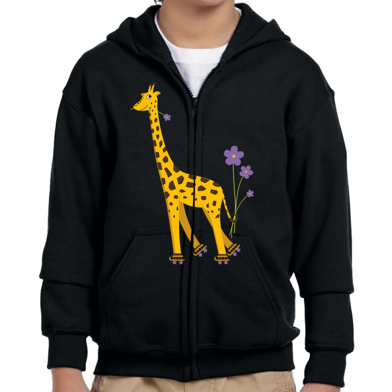 Trending Funny Roller Skating Giraffe Youth Zipper Hoodie by seifertmurryq3jmxs | Artistshot