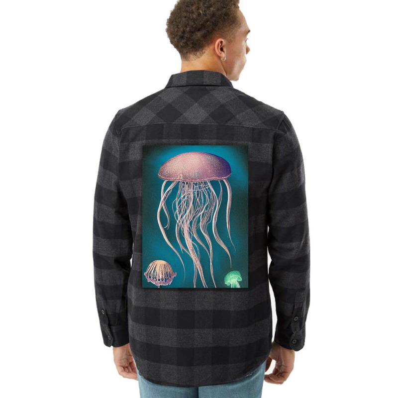 Jellyfish Artwork Beach Flannel Shirt | Artistshot