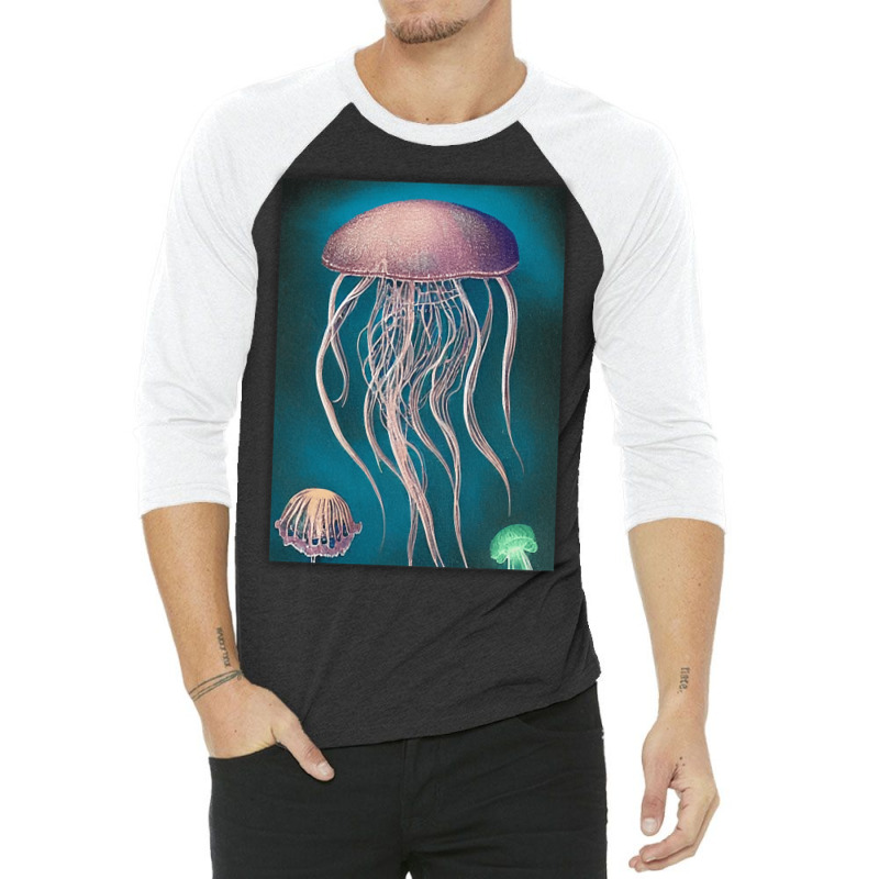 Jellyfish Artwork Beach 3/4 Sleeve Shirt | Artistshot