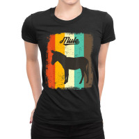 Mule Retro 70s Vintage Animal Lover Art Ladies Fitted T-shirt | Artistshot