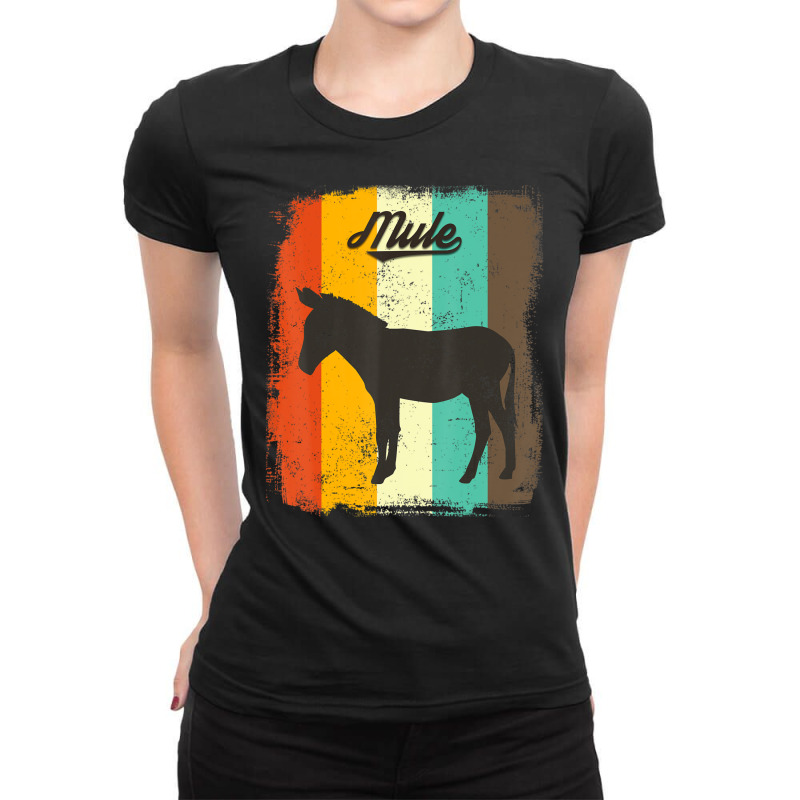 Mule Retro 70s Vintage Animal Lover Art Ladies Fitted T-Shirt by michaelyounger19 | Artistshot