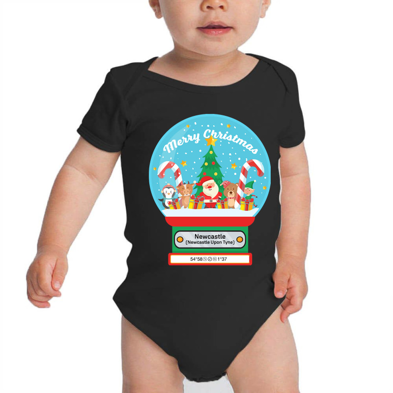 Hot Trend Newcastle Upon Tyne England Uk - Merry Christmas Snowglobe Baby Bodysuit by Milne Charlton | Artistshot