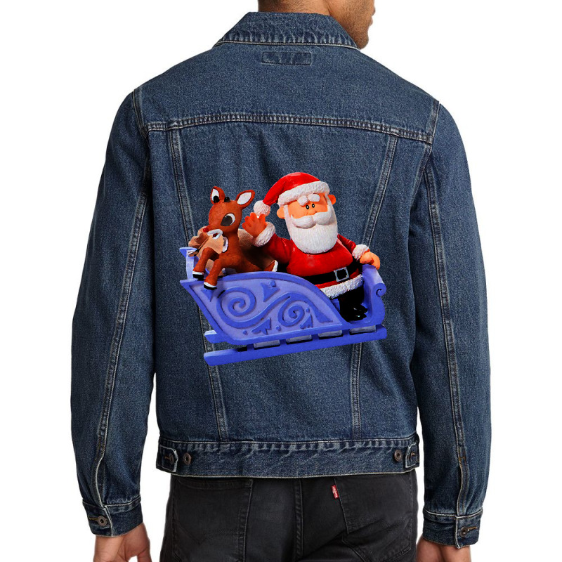 Trending Rudolph And Santa Rankin Bass Retro Vintage Men Denim Jacket by Ledford Leslie | Artistshot