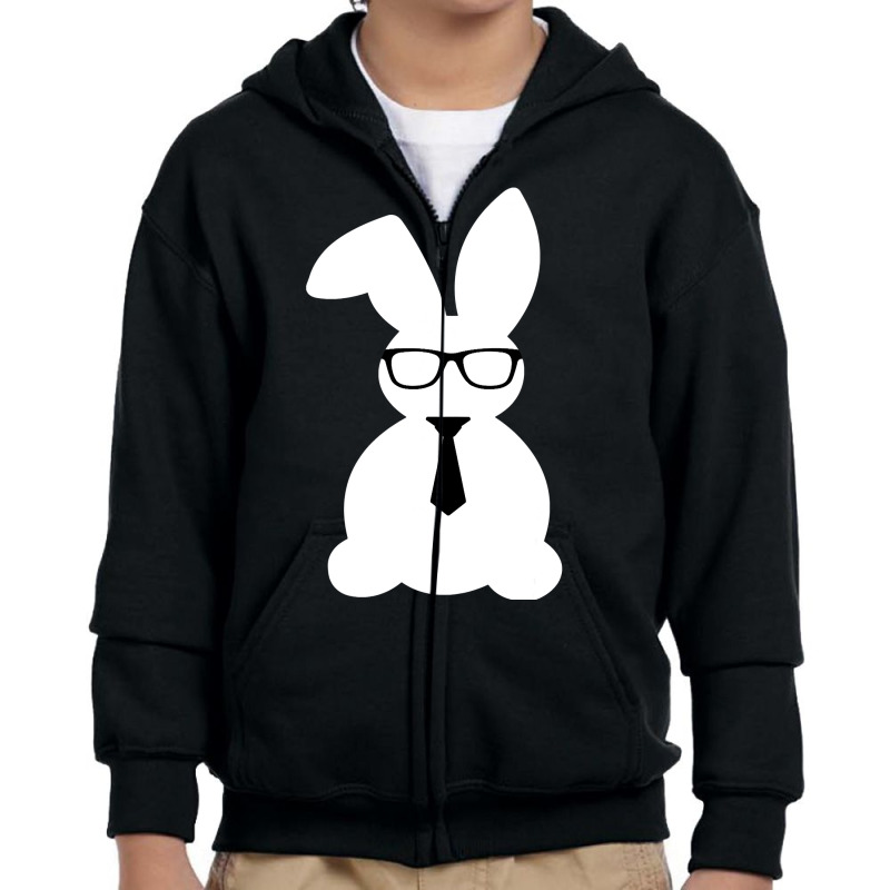 Cute Bunny Bow Tie Men Boys Kids Funny Easter Day Youth Zipper Hoodie | Artistshot