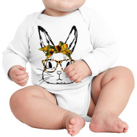 Cute Bunny Sunflower Bandana Leopard Glasses Easter Gifts Long Sleeve Baby Bodysuit | Artistshot