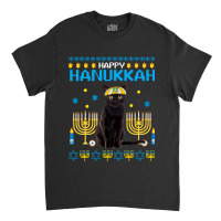 Black Cat Chanukah Jewish Ugly Hanukkah Sweater Pajama Classic T-shirt | Artistshot