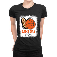 Bleached Basketball Game Day Vibes Basketball Mom Game Day Ladies Fitted T-shirt | Artistshot