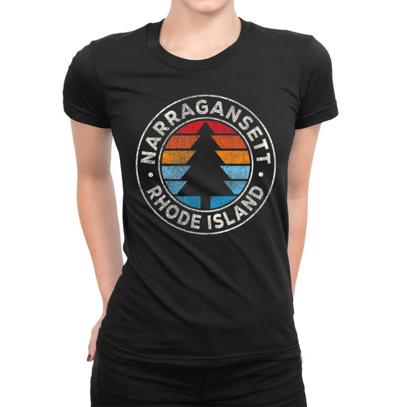 Narragansett Rhode Island Ri Vintage Retro 70s Ladies Fitted T-Shirt by michaelyounger19 | Artistshot