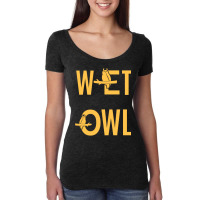 Wet Owl Text Meme Graphic 2022 Women's Triblend Scoop T-shirt | Artistshot