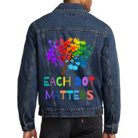 Each Dot Matters Colorful Polka Dot Unity Tree Men Denim Jacket | Artistshot