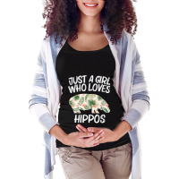 Just A Girl Who Loves Hippos Gift For Women Horse River Herd Maternity Scoop Neck T-shirt | Artistshot