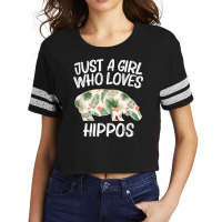 Just A Girl Who Loves Hippos Gift For Women Horse River Herd Scorecard Crop Tee | Artistshot