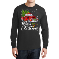 Merry Christmas Vintage Wagon Red Truck Pajama Family Party T Shirt Long Sleeve Shirts | Artistshot