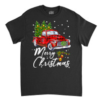 Merry Christmas Vintage Wagon Red Truck Pajama Family Party T Shirt Classic T-shirt | Artistshot