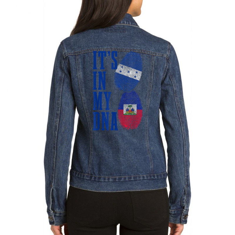 Honduras Haiti In My Dna Honduran Haitian Flag Pride T Shirt Ladies Denim Jacket by maryannmjra8 | Artistshot