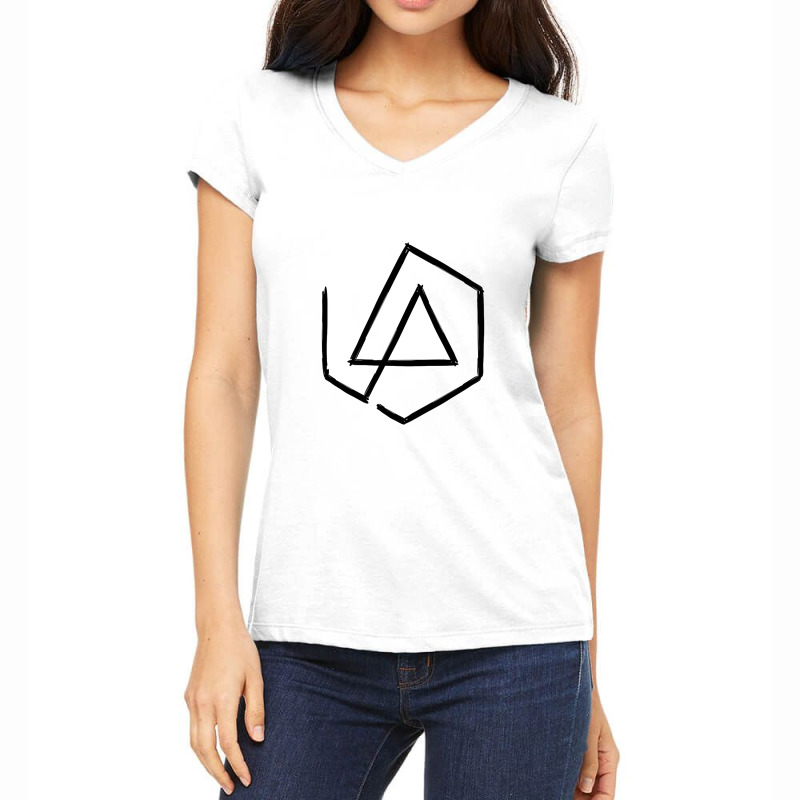 Black Linkin Pentagon Park Women's V-Neck T-Shirt by KayceeO'Conner | Artistshot