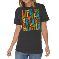 Life Is Better At Lake Martin Retro 70s Mod Groovy Wavy Text T Shirt Vintage T-shirt | Artistshot