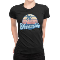 Oceanside California Ca Vintage 70s Retro Surfer Ladies Fitted T-shirt | Artistshot