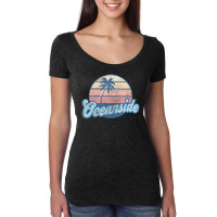 Oceanside California Ca Vintage 70s Retro Surfer Women's Triblend Scoop T-shirt | Artistshot