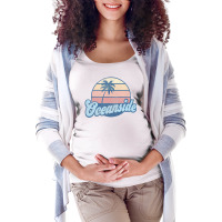 Oceanside California Ca Vintage 70s Retro Surfer Maternity Scoop Neck T-shirt | Artistshot