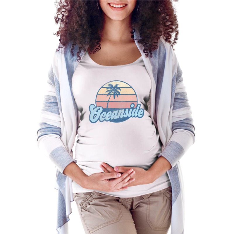 Oceanside California Ca Vintage 70s Retro Surfer Maternity Scoop Neck T-shirt by michaelyounger19 | Artistshot