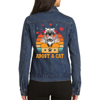 Limited Edition Cat Lover Adopt A Forbidden Cats Retro Ladies Denim Jacket | Artistshot