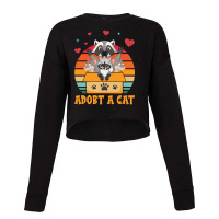 Limited Edition Cat Lover Adopt A Forbidden Cats Retro Cropped Sweater | Artistshot